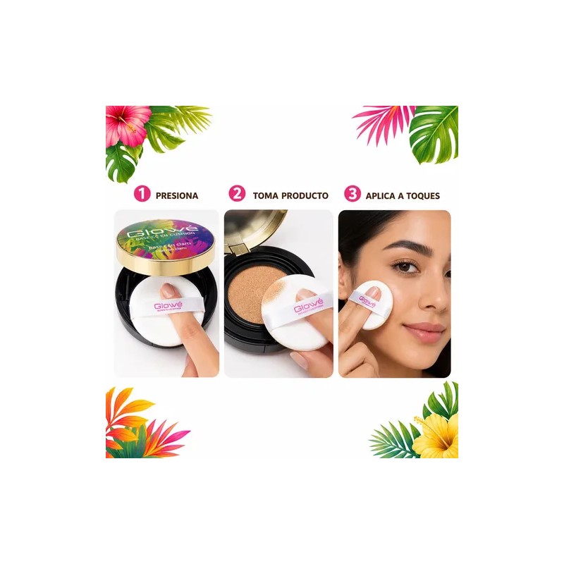 Crema Cc Glowe Cojín Corrector Maquillaje 2 Tonos