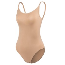 s.lemon Nude Camisole Ballet Dance Undergarment Leotard with Transition Straps S/M