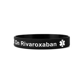 On Rivaroxaban Medical Alert Wristband Blood Thinner Awareness (Pack of 4) (Large 20cm)