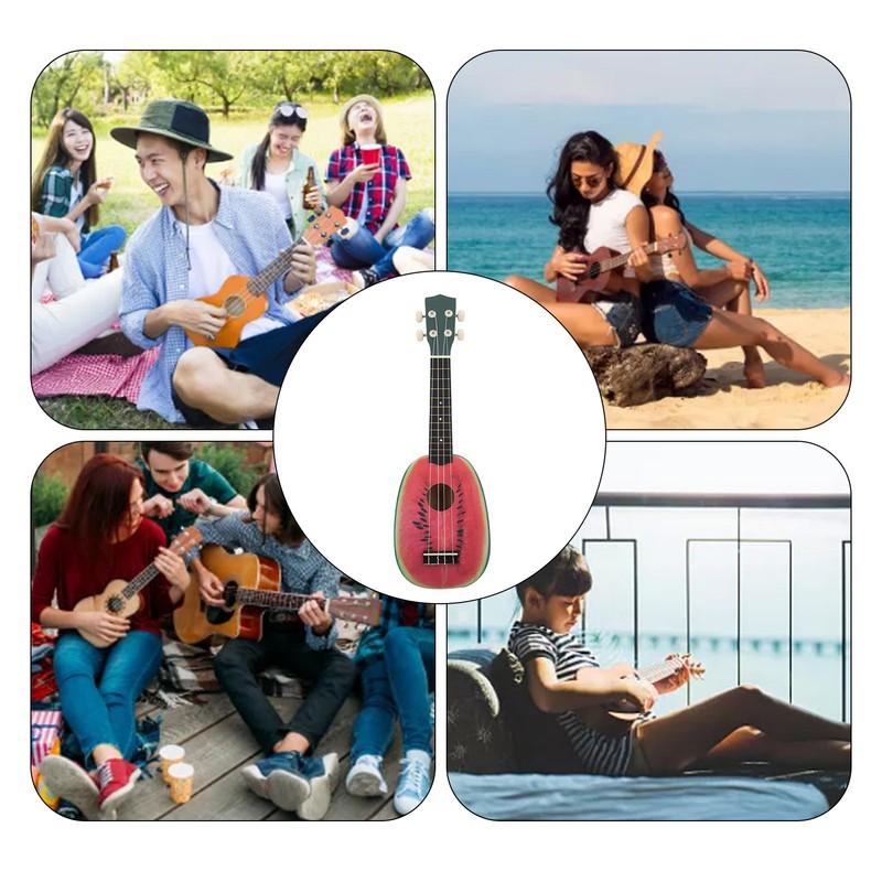 21in Ukulele with Carry Bag Tropical Fruit Pattern for Beginners