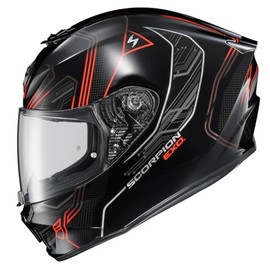 ScorpionEXO R330 Full Face Motorcycle Helmet with Pinlock Ready Shield Bluetooth Ready Speaker Pockets DOT ECE Approved Bendr (Red - Large)
