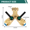 Tesmotor 2 Way Brass Tap Splitter, Garden Hose Y Splitter,
