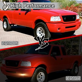 Nixon Offroad Fog Light for Ranger 2001 2002 2003, Bumper Driving Fog Light Lamps Assembly,OEM Fog Lamp Replacement With Bulb H10 12V 42W Chrome Black Housing Clear Lens, Driver+ Passenger Side