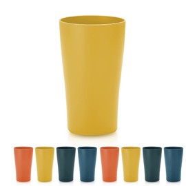 Plastic Cups, Pack of 8, Coffee Cups, 450 ml, Unbreakable Drinking Cups for Children and Adults, Reusable Cup for Water, Milk, Tea, Coffee