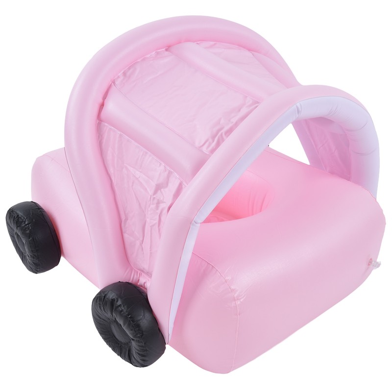Car Shaped Babies Swim Float Boat Thickened Safe Pink Toddler