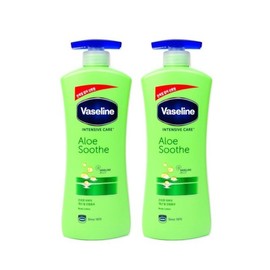 Vaseline Intensive Care Aloe Soothing Lotion (600ml) - 2 Bottles Moisturizing Lotion Body Lotion Aloe Lotion / 바세린 인텐시브케어 알로에수드로션(600ml)-2개 보습로션 바디로션 알로에로션