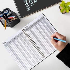 Accounting Ledger Book, Check Registers for Personal Checkbook, 8.5" × 6.5", Blank Ledger Transaction Registers for Personal or Business Bank, Saving Account, Deposit and Credit Card, Thick Paper