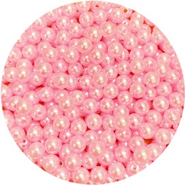 Pearl Beads,300 Pcs Craft Beads Loose Pearls 8mm Round Spacer Beads for Earring Bracelet Necklace Key Chains Jewelry DIY Craft Making,Decoration and Vase Filler (8mm, Light Pink)