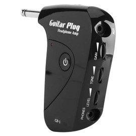 Mini Portable Guitar Plug Headphone Amplifier Amp with Classic British Distortion Effect for Rock Musicians Black