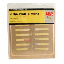 MAP 949-33 Metal Adjustable Air Vent 9" x 9", Triple Brick Sliding Hit & Miss Aluminium Grille Cover (229mm x 229mm), Gold