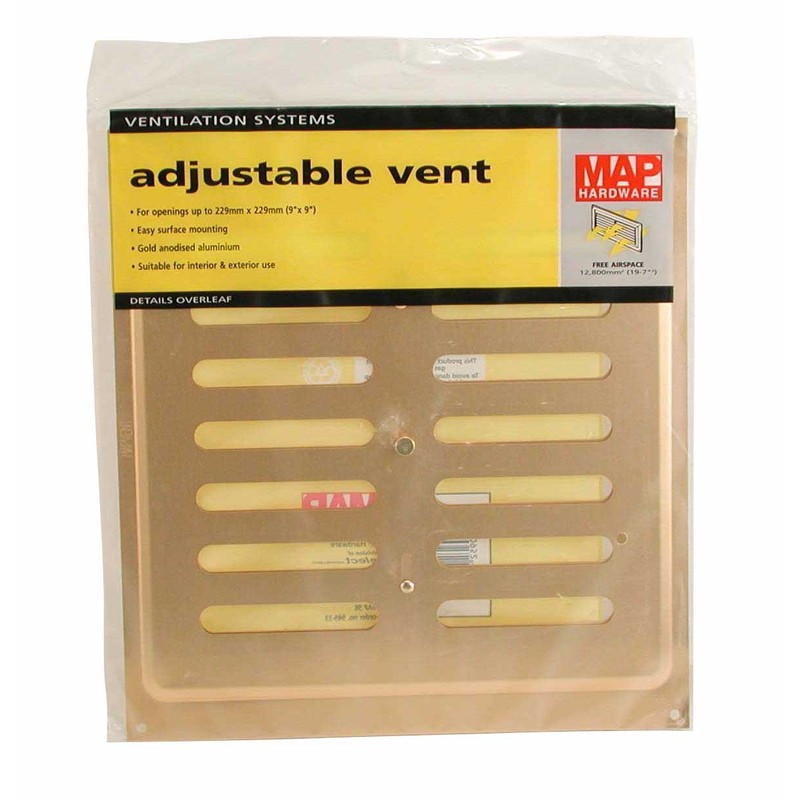 MAP 949-33 Metal Adjustable Air Vent 9" x 9", Triple