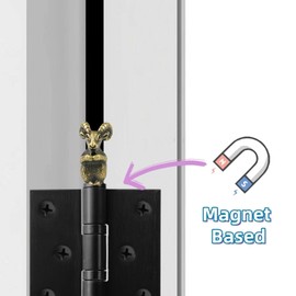 3PCS Brass Sheep Hinge Heads Decorative Topper Set,Brass Animal Goat Magnetic Hinge Vintage Door Hinge Head Home Decor Collectibles
