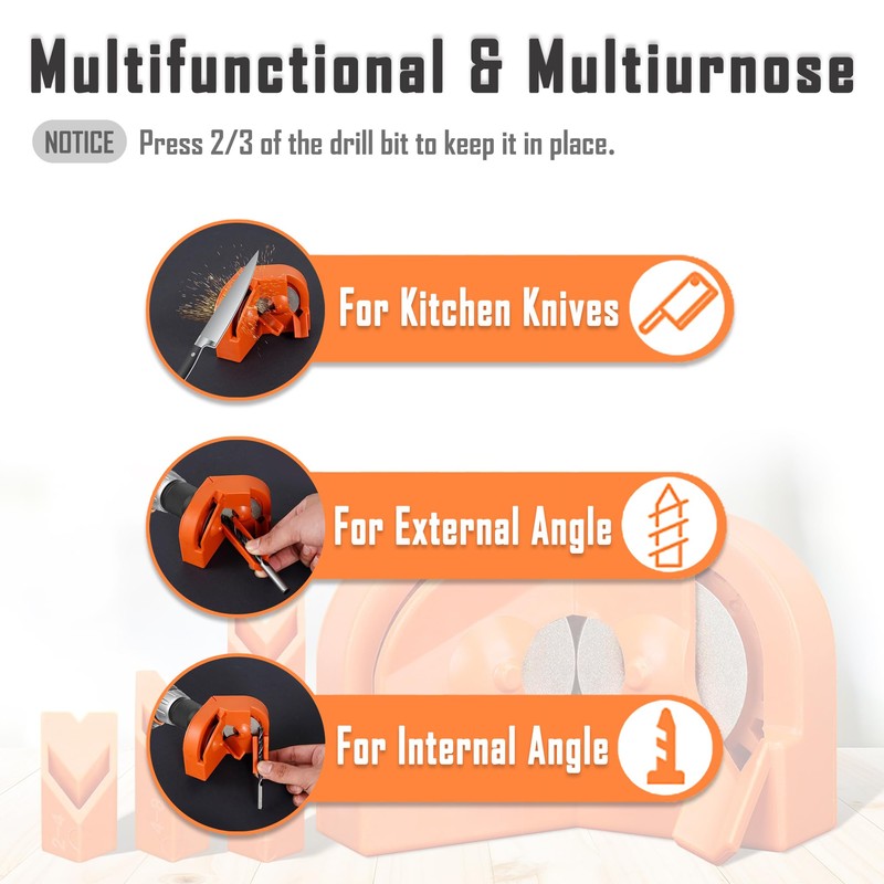 MLUOVI Drill Bit Sharpener, Drill Bit Sharpener for All Bits(5/64''-