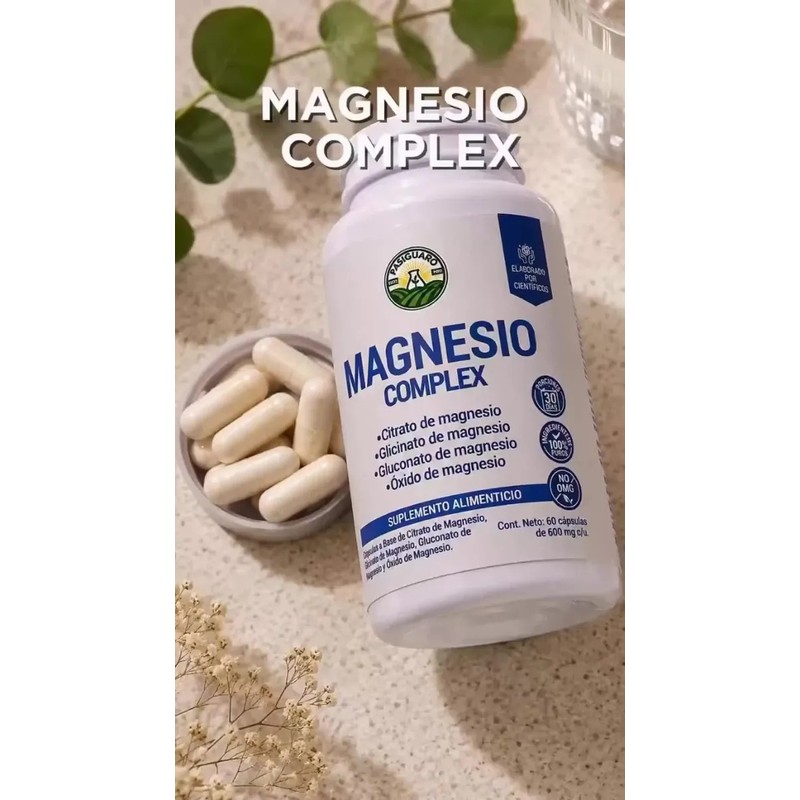 Magnesio Complex Citrato, Glicinato, Gluconato 60 Pasiguaro