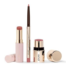 Jouer- Coleccin Bare Rose - Blush Stick, Cream Lip Liner, Lip Voluminizing Balm Kit - Maquillaje facial en Rose Sha                                   