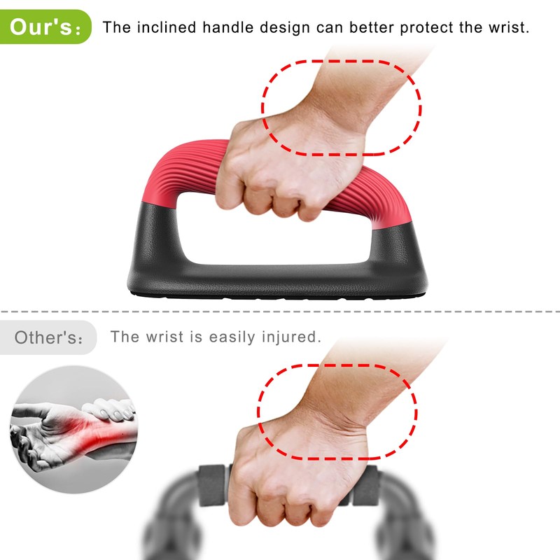 Kipika Push Up Bars, Pushup Stands, Anti-Slip Soft Plastic Push