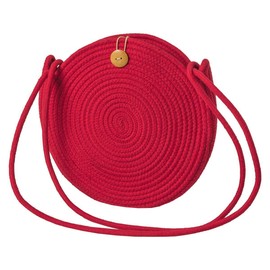 LaFiore24 Shoulder Bag Ibiza Bali Style Round, red