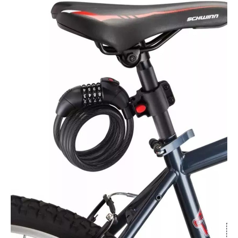 Schwinn SW78502A Steel Cable Combo Lock 5' x 12mm Resettable