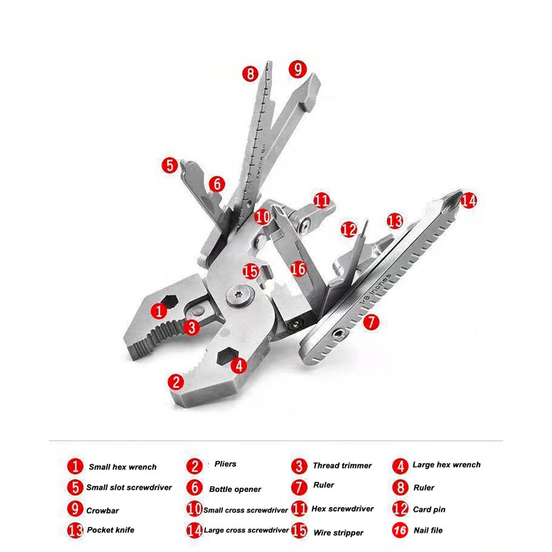 Multitool Pliers Cast Steel Screwdriver Card Needle Wire Stripper Wrench
