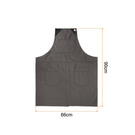 sourcing map No-Tie Twill Apron 84x66cm Split-Leg Leather Reinforcement Adjustable Chef Apron with 6 Pockets for Men and Women, Grey