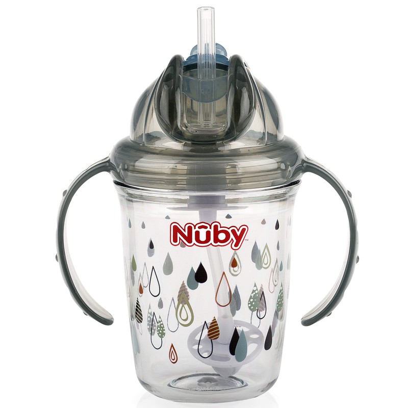 Nuby Tritan No Spill Flip N' Sip Twin Handle Printed