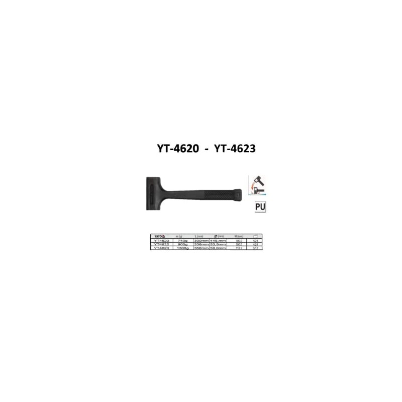 YATO Gummihammer YT-4620 740g