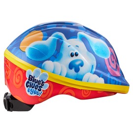 Nickelodeon Blue's Clues & You Kids Bike Helmet, Toddler 3-5 Years Old, Girls and Boys, Easy Adjust Dial Fit, Integrated Visor, X-Small US, Blue/Red