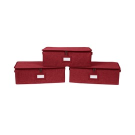 Covermates Keepsakes - Zip-Top Storage Box - Heavy Duty Polyester- Reinforced Handles - Stackable Design - Indoor Storage, Red Heather