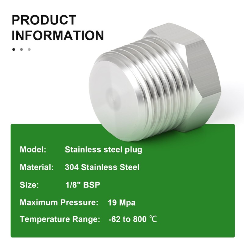 TAISHER 10 Pcs Stainless Steel Outer Hex Thread Socket Pipe