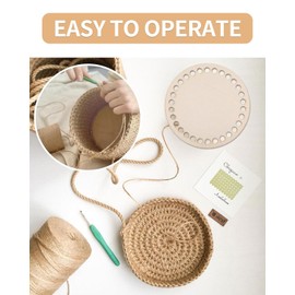 Ceeyoll Pack of 5 Crochet Basket Bases, Wooden Basket Base, 10 cm Crochet Basket Base for Crocheting Circle, Selfmade Basket Base, Round Shapes, Natural Wood Basket Base, Woven Supplies, Home