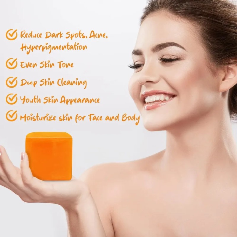 Kelinul Bath Soap Bar for Men and Women, Yellow and