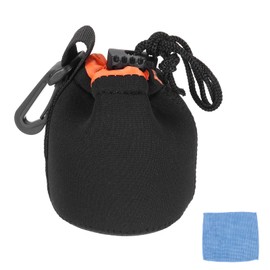 PATIKIL Pack Camera Lens Pouch Diameter x Height Drawstring Bag Neoprene SLR Photo Equipment Anti Pop Scratch Protection, black/orange, drawstring