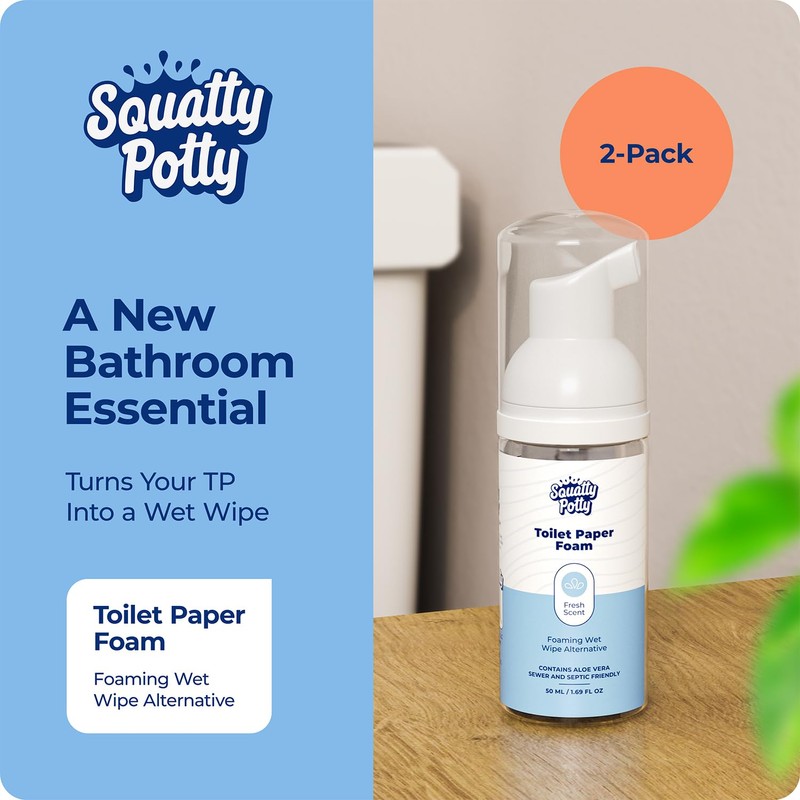 Squatty Potty Toilet Tissue Paper Foam Instant Wet Wipe Alternative