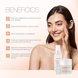 PostQuam Kit Anti Pigmentación - Despigmentante con Niacinamida, Vitamina C: Crema 50 ml SPF20 + Sérum 30 ml + Ampolletas Booster 12 x 3 ml – Tratamie