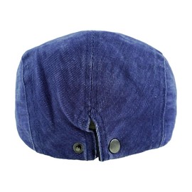 KeepSa Cotton Men's Newsboy Flat Cap Flat Cap Bat Cap Gatsby Ivy Beret Cap Summer Breathable Adjustable Vintage Cabbie Cap 57-61 cm, #B20 -Blue