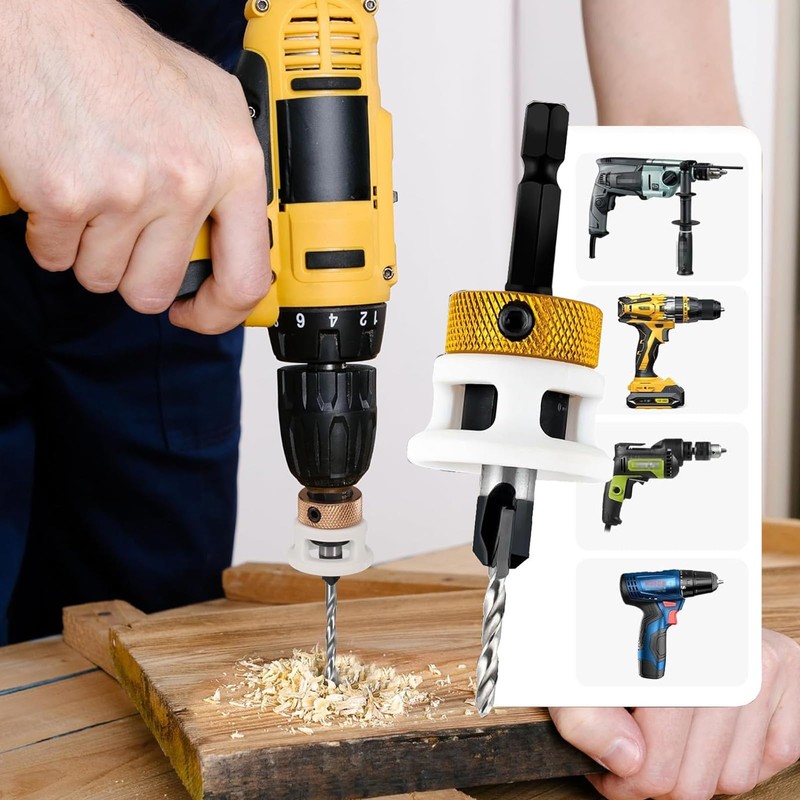 6PCS Countersink Drill Bit Set: Four Flute Countersink with Four