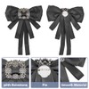 SUPERFINDINGS Black Bowknot Brooch with Crystal Glass Rhinestone Elegant Bow