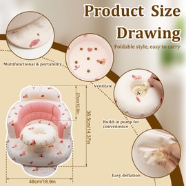 Ryvera Baby Inflatable Seat for Babies from 3-36 Months, Inflatable Baby Seat, Baby Sofa Seat, Baby Floor Seats for Riding, Baby Seats for Toddlers, Inflatable Baby Chair with Built-in Air Pump