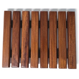 Set of 2 | Mountain Woods Handmade Adorable Rectangle Teak Wood Trivet for Hot Dishes, Pot Pan or Tea Pot Holder, for Any Kitchen Counter Top Décor, Approximately 8.5”X 7”
