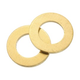 uxcell M16 Flat Washer, 4 Pcs Brass Ring Flat Washers 30mm OD 2.5mm Thick Metal Sealing Gasket Ring for Screws Bolts Nuts