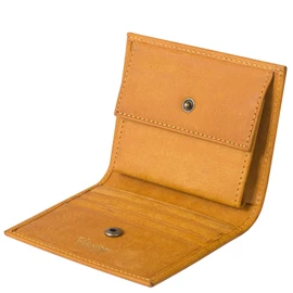 Lautem Pueblo Bifold Wallet, Men's, Mini Wallet, Small, Thin, Compact, Bifold Ladies, Italian Leather, Pueblo Genuine Leather, Compact Wallet, Pueblo Leather, yellow