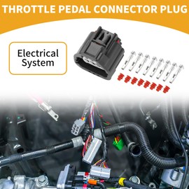 Partuto 8 Pin Throttle Pedal Connector Plug - Car Female Wire Terminal Connector - for Ford Plastic Gray - 1 Set