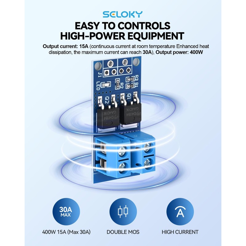 Dual High-Power MOSFET Trigger Switch Drive Module 0-20KHz PWM Adjustment