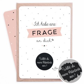 Scratch Card Godmother With German Text Willst du meine Patentante sein? Birth, Godmother Request, Pregnancy Question, Congratulations Scratch Card
