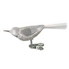 Jingle Bells Lauscha Glass Bird Ice White/Silver with Glass Tail