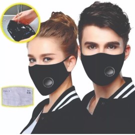 Healowa Cubre Bocas Lavable Válvula 10 Filtros Pm2.5 5 Capas Adultos