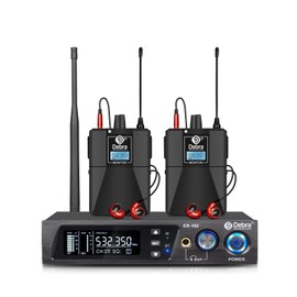 D Debra Audio PRO ER-102 UHF IEM Mono Wireless in Ear Monitor System with Monitoring Type for Stage, Band, Recording Studio,Guitar, Live Performance (Single Channel, 2 Bodypack)