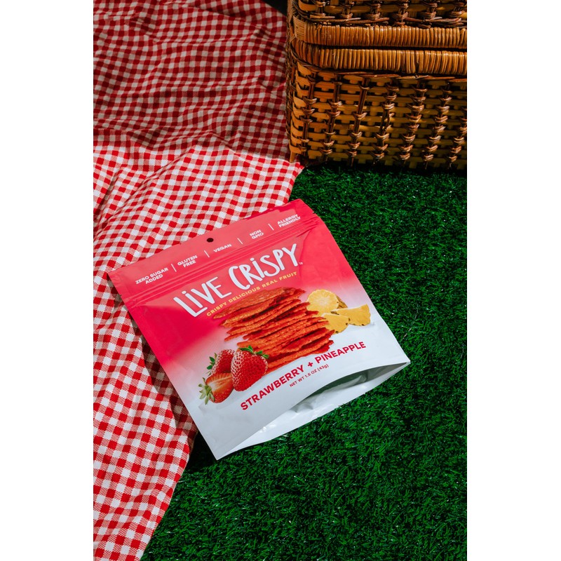Live Crispy Fruit Chips - Pineapple-Powered Snack Packed with 100%