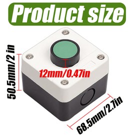 Push Button Switch Box, ABS Weatherproof Momentary Push Button Switch Station Box, One Push Button Control Switch for Gate Opener, 1Pcs