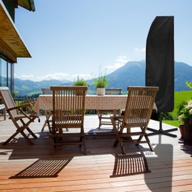 Relaxdays Copertura Protettiva per Ombrelloni, Diametro 2-4 m, Custodia, Tessuto Oxford Impermeabile, Resistente, Nero